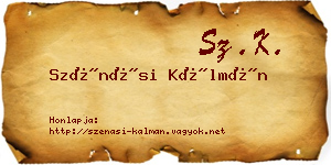 Szénási Kálmán névjegykártya