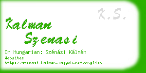 kalman szenasi business card