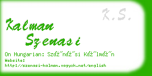 kalman szenasi business card